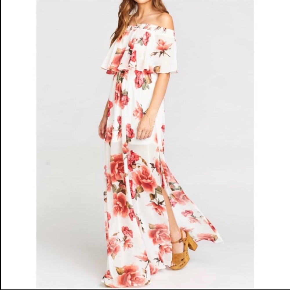 SHOW ME YOUR MUMU off shoulder side slits floral maxi dress - Picture 2 of 10